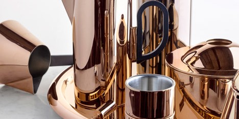 Tom Dixon designs Brew coffee set of reflective copper products