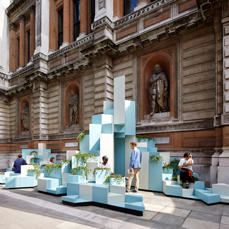 Unexpected Hill provides seating and climbing opportunities at the Royal Academy of Arts