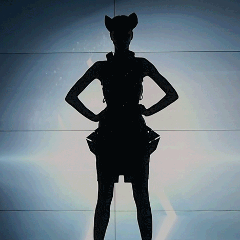Anouk Wipprecht integrates parking sensors and headlights into 3D-printed fashion collection