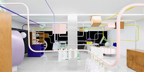 Anagrama creates oversized bead maze for Kindo children’s boutique