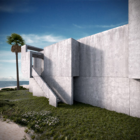 Paul Rudolph Milam Residence renders by Dan Huh