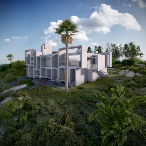 Paul Rudolph Milam Residence renders by Dan Huh