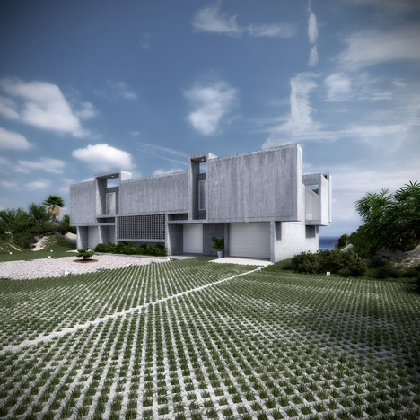 Paul Rudolph Milam Residence renders by Dan Huh