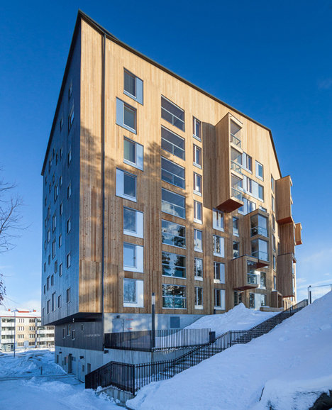 Puukuokka apartment building by OOPEAA