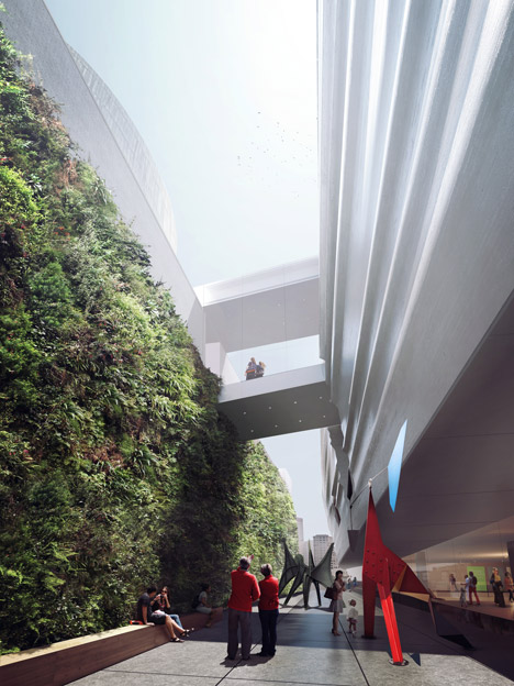 The sculpture terrace of Snøhetta's extension to SFMOMA. Image courtesy of MIR and Snøhetta