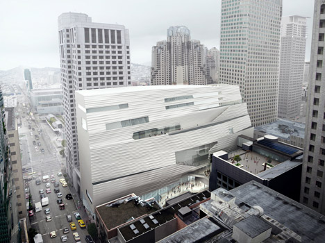 The facade of Snøhetta's extension to SFMOMA. Image courtesy of MIR and Snøhetta
