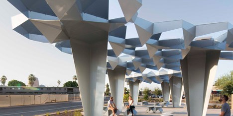 Höweler + Yoon creates canopy of folded metal plates for urban park in Phoenix