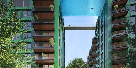 Glass-bottomed swimming pool to be suspended 10 storeys above south London