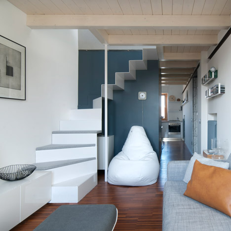 Milan dental studio converted into compact two-storey apartment
