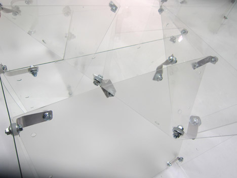 Close up of Transparent Structures installation