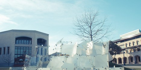 Transparent Structures panelled glass installation