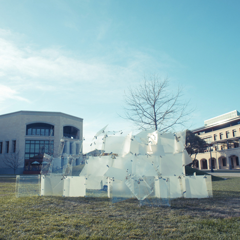 Transparent Structures panelled glass installation