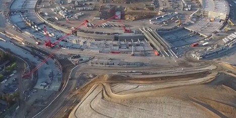 Apple Campus 2 One Infinite Loop latest drone footage Foster Partners
