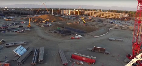 Apple One Infinite Loop latest drone footage Foster Partners