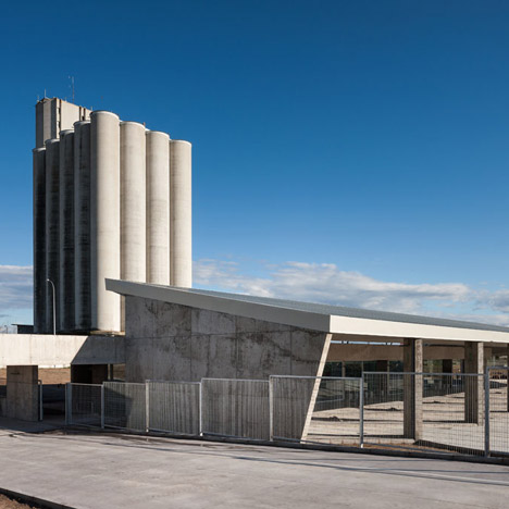 Folded concrete canopy shelters Spanish bus station by Ismo Arquitectura