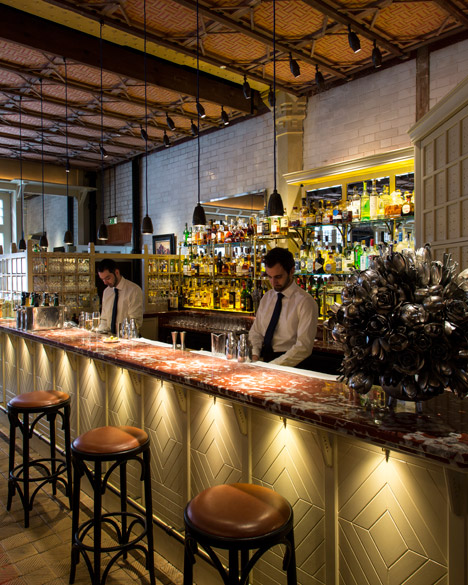 The bar at the Chiltern Firehouse in London. Photograph by Tim Clinch
