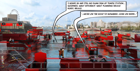 Floating Tidal Exploded Bus Maze by Chris Doray Studio