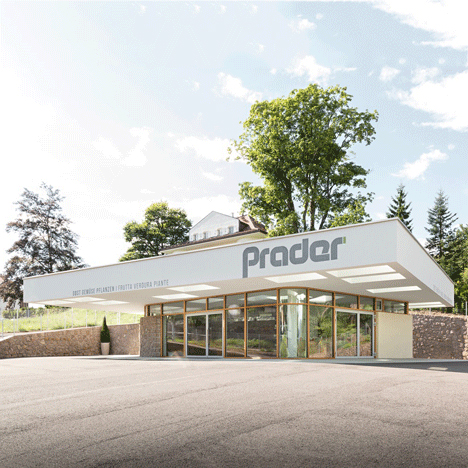 Messner Architects completes a top-heavy mini-market in an Italian alpine village