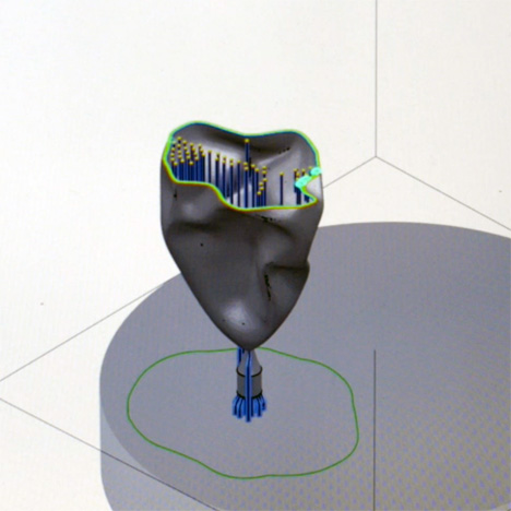 Heartbeat 3D-printed gold pendant by Lionel T Dean, manufactured by Cooksongold