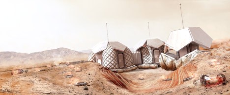 Foster + Partners reveals concept for 3D-printed Mars habitat built by robots