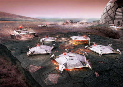 Foster + Partners reveals concept for 3D-printed Mars habitat built by robots
