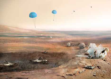 Foster + Partners reveals concept for 3D-printed Mars habitat built by robots