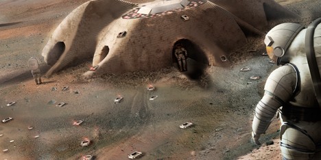 Foster + Partners reveals concept for 3D-printed Mars habitat built by robots