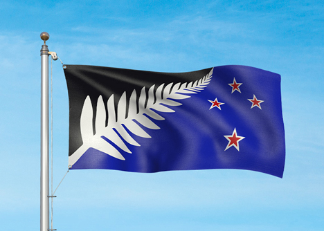Silver Fern (Black, White and Blue) by Kyle Lockwood