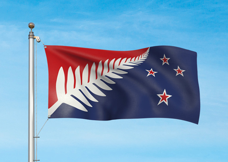 Silver Fern (Red, White and Blue) by Kyle Lockwood