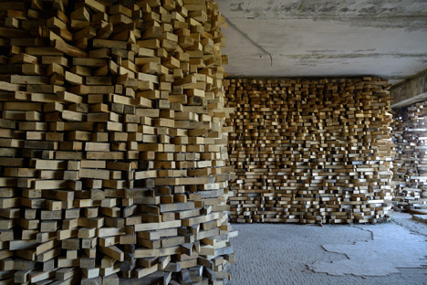 Selpo pavilion at Nikola-Lenivets by Nikolay Polissky