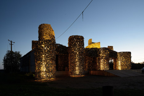Selpo pavilion at Nikola-Lenivets by Nikolay Polissky