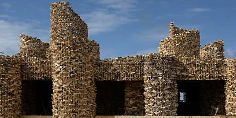 Selpo pavilion at Nikola-Lenivets by Nikolay Polissky