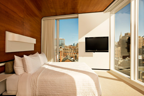 A room at The Standard High line in New York. Photograph by Thomas Loof