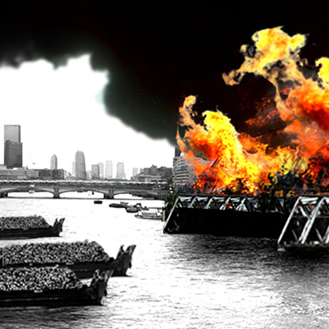 Eternal bonfire on the River Thames wins satirical contest to rival Heatherwick’s Garden Bridge