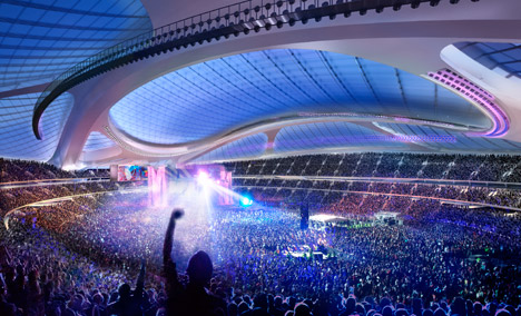 Tokyo National Stadium latest images by Zaha Hadid Architects Japan