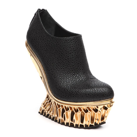 United Nude Francis Bitonti Mutatio Collection 3D printed gold plated shoe