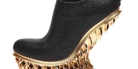 United Nude Francis Bitonti Mutatio Collection 3D printed gold plated shoe