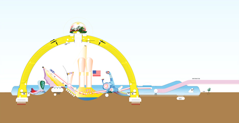 Ant Farm_WORKac_Floating City_Convention-City_section_dezeen_6