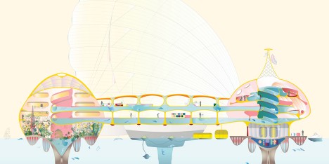 WORKac and Ant Farm design a utopian floating city for humans and marine animals