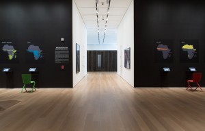 Installation shot of the David Adjaye retrospective at the Institute of Chicago