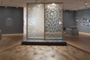 Installation shot of the David Adjaye retrospective at the Institute of Chicago