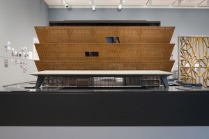 Installation shot of the David Adjaye retrospective at the Institute of Chicago