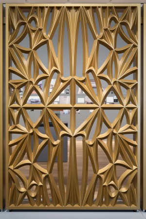 Installation shot of the David Adjaye retrospective at the Institute of Chicago