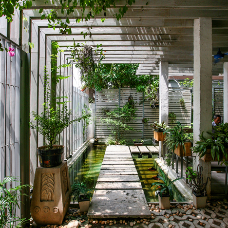 Studio 102 converts an empty Hanoi house into a plant-covered office and showroom