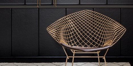 Platner and Bertoia in gold for Knoll