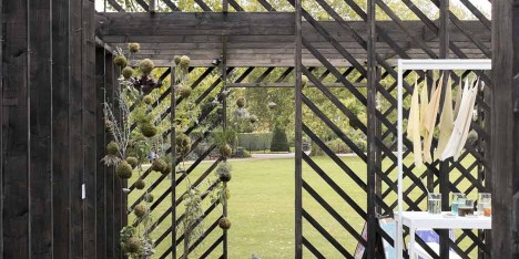 Claridge Architects designs blackened timber pavilion for Plants Out Of Place exhibition