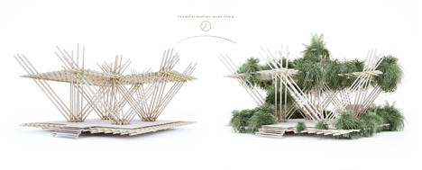 Rising Canes bamboo pavilion by Penda for Beijing Design Week 2015