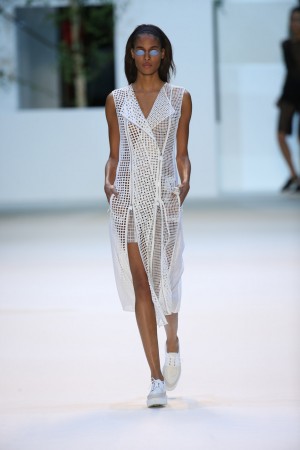 Sou Fujimoto buildings as clothing by Akris SS16