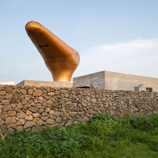 Golden observation pod tops Jeju island holiday cottages by Moon Hoon