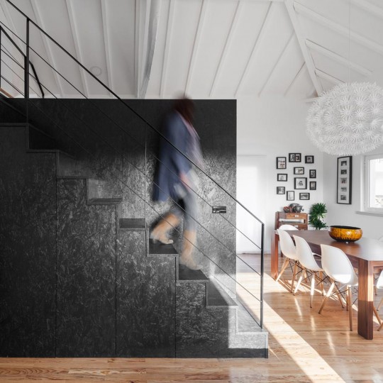 Inês Brandão installs black box of rooms inside converted barn home
